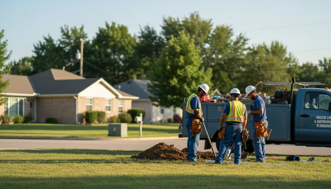 Residential water line and bathroom plumbing service in Caroline, WI